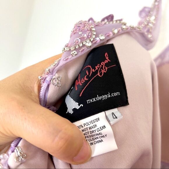 Mac Duggal High Low Spaghetti Strap Prom Gown 11207 Lilac - Picture 12 of 13
